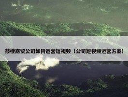 鼓楼商贸公司如何运营短视频（公司短视频运营方案）