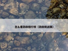 怎么看劲敌排行榜（劲敌挑战赛）