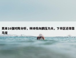 男单16强对阵分析，林诗栋向鹏压力大，下半区还得靠马龙