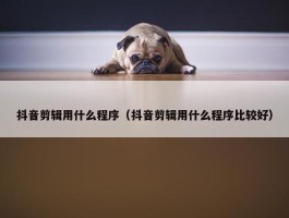 抖音剪辑用什么程序（抖音剪辑用什么程序比较好）