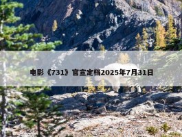 电影《731》官宣定档2025年7月31日