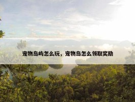 宠物岛屿怎么玩，宠物岛怎么领取奖励