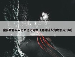 魔兽世界猎人怎么进化宠物（魔兽猎人宠物怎么升级）