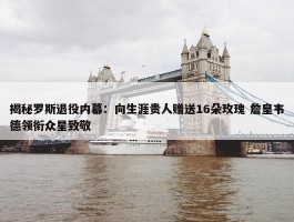 揭秘罗斯退役内幕：向生涯贵人赠送16朵玫瑰 詹皇韦德领衔众星致敬