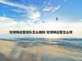 短视频运营团队怎么赚钱 短视频运营怎么样