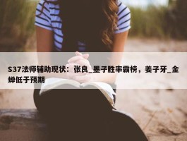 S37法师辅助现状：张良_墨子胜率霸榜，姜子牙_金蝉低于预期