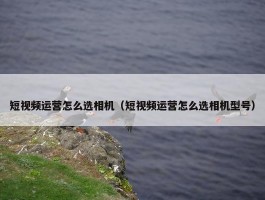 短视频运营怎么选相机（短视频运营怎么选相机型号）