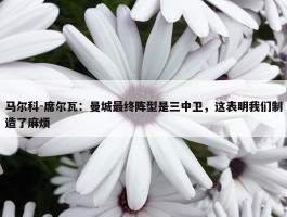 马尔科-席尔瓦：曼城最终阵型是三中卫，这表明我们制造了麻烦