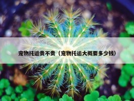 宠物托运贵不贵（宠物托运大概要多少钱）