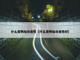 什么宠物加攻击性（什么宠物加攻击性好）