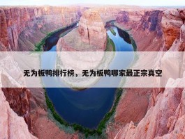 无为板鸭排行榜，无为板鸭哪家最正宗真空