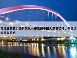 再见王楚钦！国乒男队一哥无缘中国大满贯奖杯，刘国梁或很失望吧