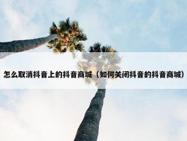 怎么取消抖音上的抖音商城（如何关闭抖音的抖音商城）