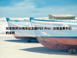 玩家锐评30周年纪念版PS5 Pro：这就是黄牛们的主机