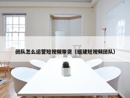 团队怎么运营短视频带货（组建短视频团队）