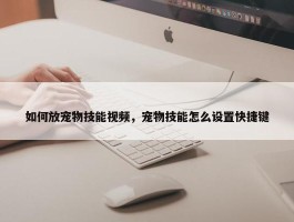 如何放宠物技能视频，宠物技能怎么设置快捷键