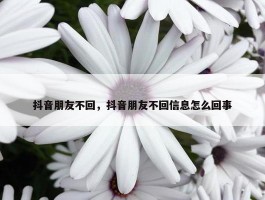 抖音朋友不回，抖音朋友不回信息怎么回事