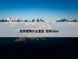 光环宠物什么意思 光环zhus