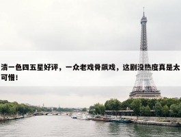 清一色四五星好评，一众老戏骨飙戏，这剧没热度真是太可惜！