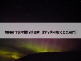 如何制作实时排行榜图片（排行榜可视化怎么制作）