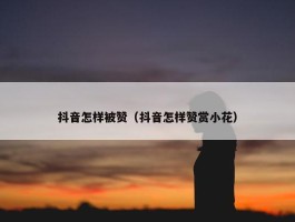 抖音怎样被赞（抖音怎样赞赏小花）