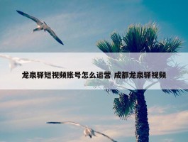 龙泉驿短视频账号怎么运营 成都龙泉驿视频