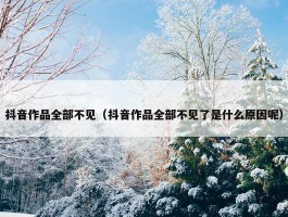 抖音作品全部不见（抖音作品全部不见了是什么原因呢）