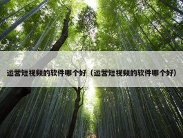 运营短视频的软件哪个好（运营短视频的软件哪个好）