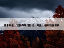 哪个明星上过福布斯排行榜（明星上福布斯富豪榜）