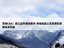 告别CBA！前辽篮外援谢里夫-库珀加盟土耳其俱乐部梅克泽芬迪