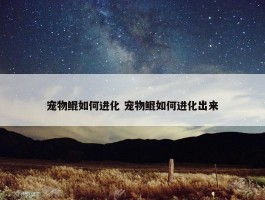 宠物鲲如何进化 宠物鲲如何进化出来