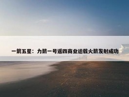 一箭五星：力箭一号遥四商业运载火箭发射成功