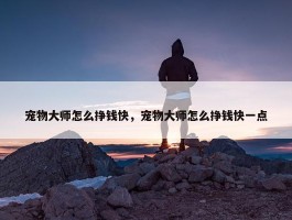 宠物大师怎么挣钱快，宠物大师怎么挣钱快一点