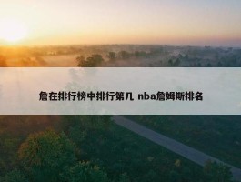 詹在排行榜中排行第几 nba詹姆斯排名