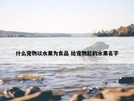 什么宠物以水果为食品 给宠物起的水果名字