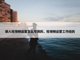 新人短视频运营怎么写简历，短视频运营工作经历