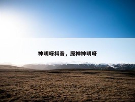 神明呀抖音，原神神明呀