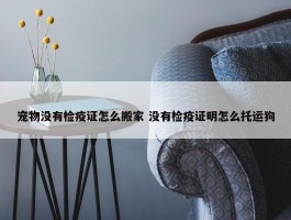 宠物没有检疫证怎么搬家 没有检疫证明怎么托运狗