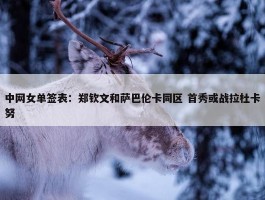 中网女单签表：郑钦文和萨巴伦卡同区 首秀或战拉杜卡努