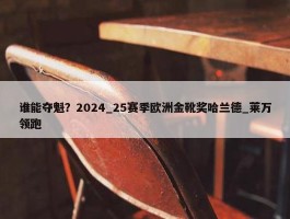 谁能夺魁？2024_25赛季欧洲金靴奖哈兰德_莱万领跑