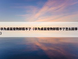 华为桌面宠物卸载不了（华为桌面宠物卸载不了怎么回事）