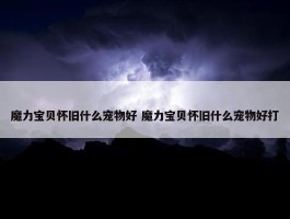 魔力宝贝怀旧什么宠物好 魔力宝贝怀旧什么宠物好打