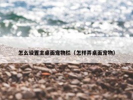 怎么设置主桌面宠物栏（怎样弄桌面宠物）