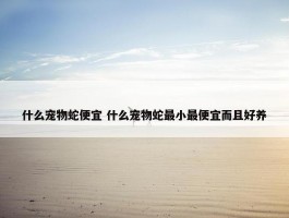 什么宠物蛇便宜 什么宠物蛇最小最便宜而且好养