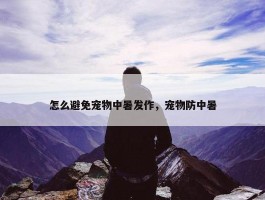 怎么避免宠物中暑发作，宠物防中暑