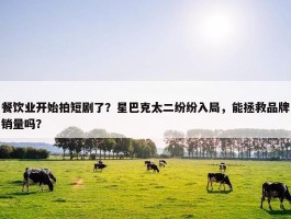 餐饮业开始拍短剧了？星巴克太二纷纷入局，能拯救品牌销量吗？