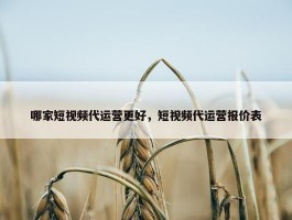 哪家短视频代运营更好，短视频代运营报价表