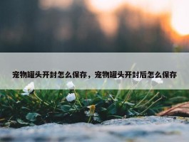 宠物罐头开封怎么保存，宠物罐头开封后怎么保存