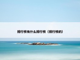 排行榜有什么排行榜（排行榜的）