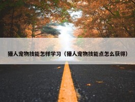 猎人宠物技能怎样学习（猎人宠物技能点怎么获得）